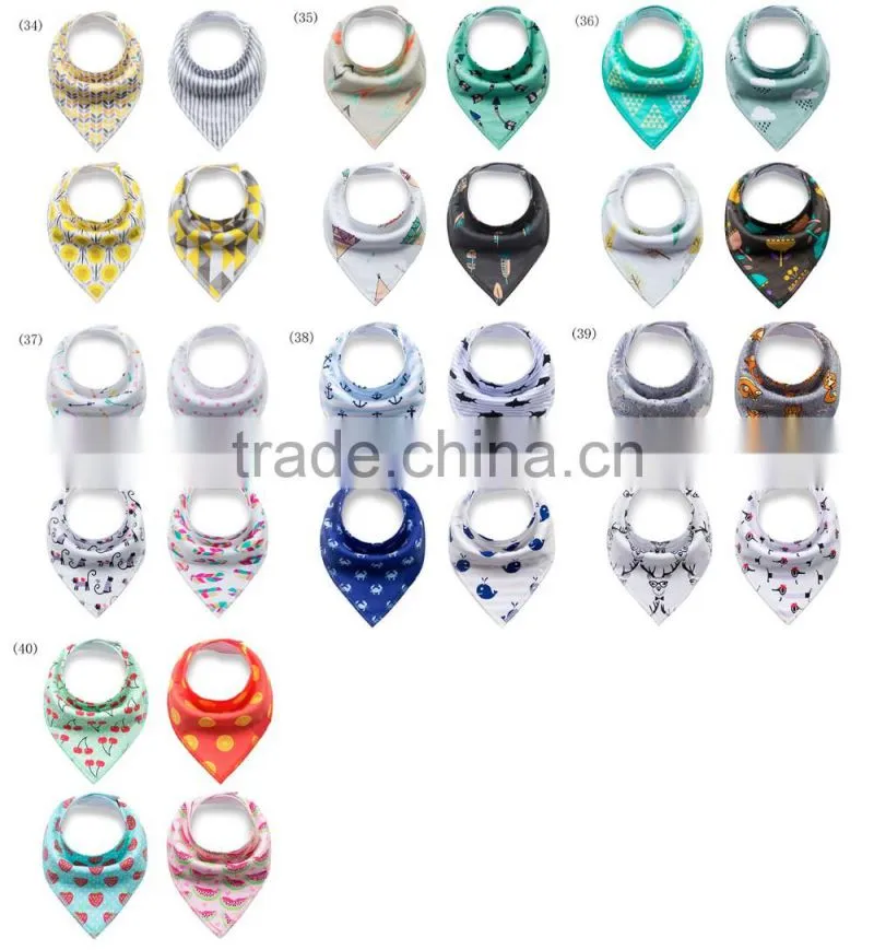 Manufacturer excelent quality cute 100% organic cotton bandana baby bib