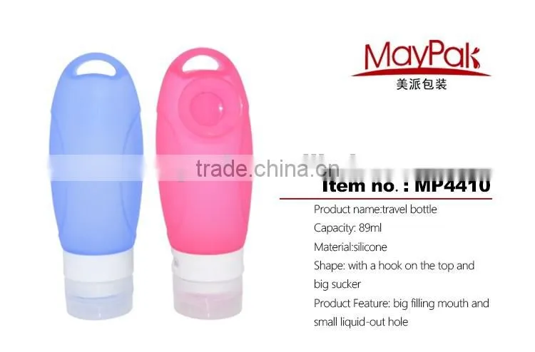 cute silicone baby bottle for lotion and cream filling while traveling MP4410
