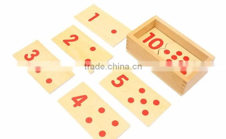 Wooden dominos Baby Early Childhood Education Montessori Number and Counter Match-up Puzzle