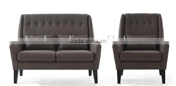 SFA00045 Antique wood frame fabric sofa single seat couches meeting room sofa