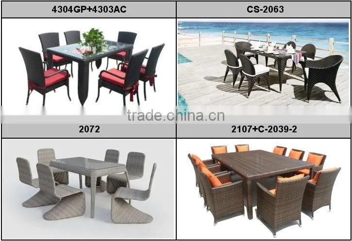 luxury garden hotel rattan dining table and chairs furniture