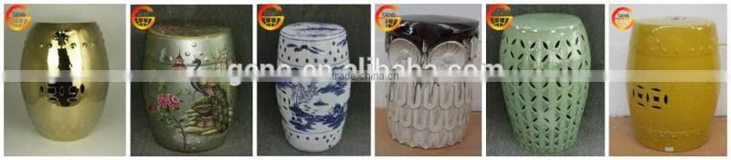 blue excellent ceramic drum stool for garden
