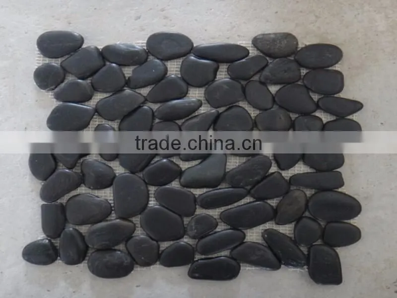 Good price flat meshed pebble stone,natural pebble stone