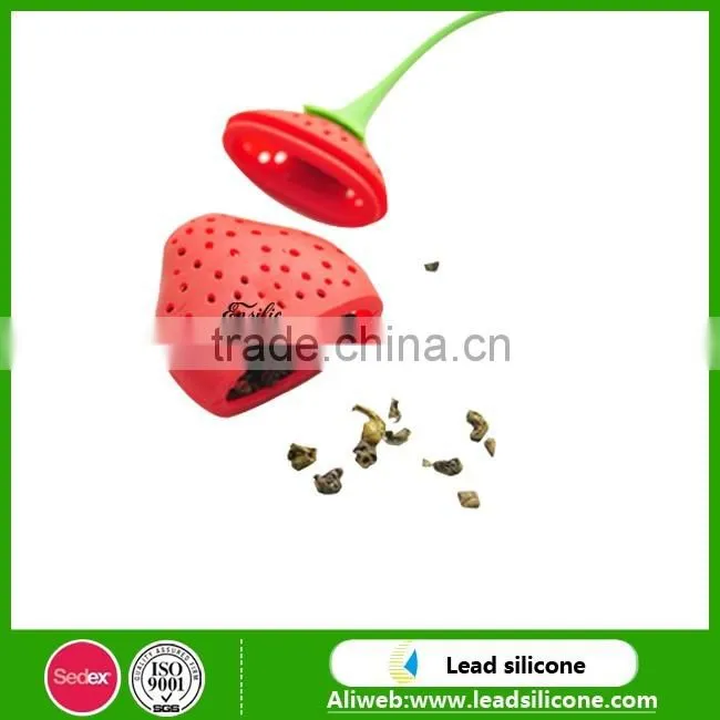 Food Grade Stawberry Shape Silicone Tea Infuser/Silicone Tea Strainer