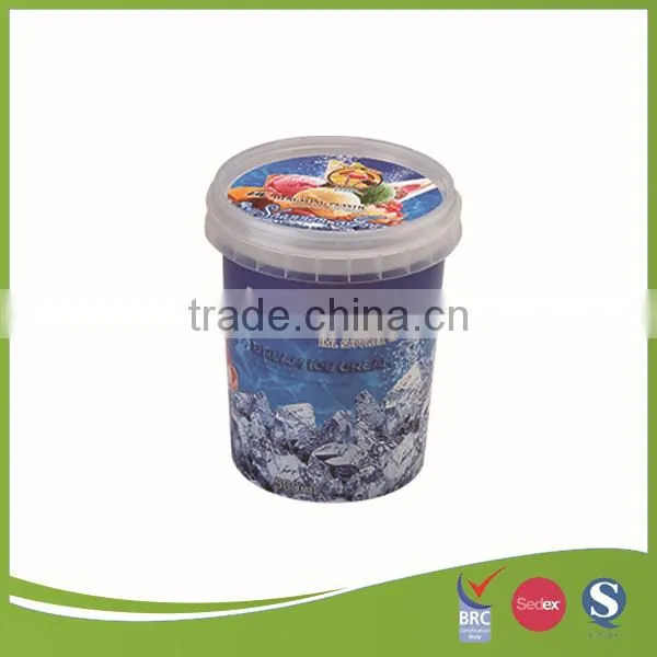 500ml clear plastic IML ice cream cups