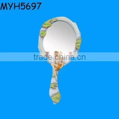 Gothic resin skull hand mirror crafts