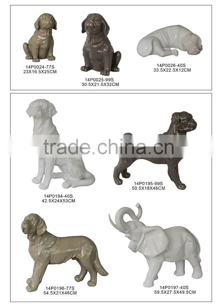 Poly Resin Left Hand Side Standing Dog Home Decor Figurine
