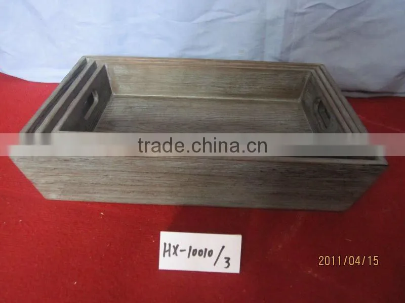 eco-friendly antique carbonized wooden serving tray