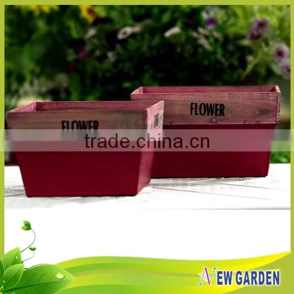 China Wholesale Durable Garden lightweight retangle wooden pot