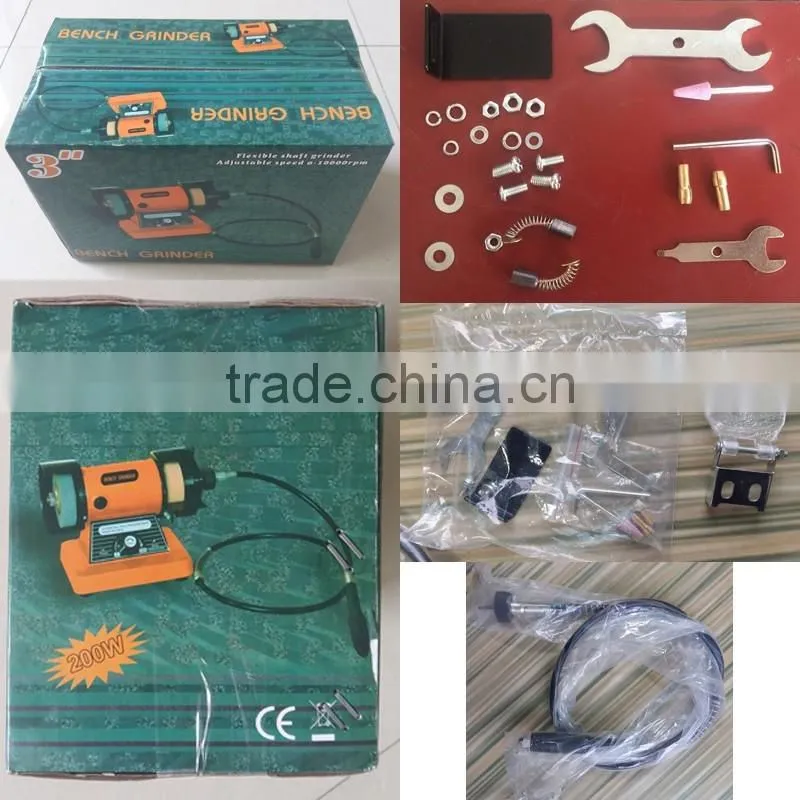 75mm 3in 200w Power Jewelry Mini Bench Grinder Machine Flexible Shaft Grinder Electric China Hobby Tools