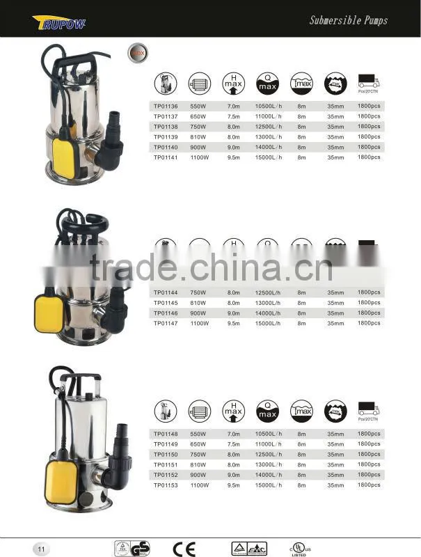 submersible sewage dirty pump for water