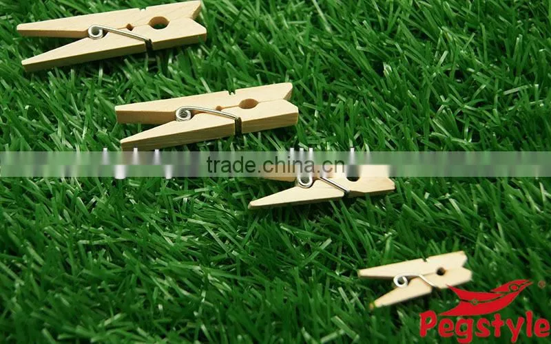 Narture color decorative mini wooden clothes hanging peg clips