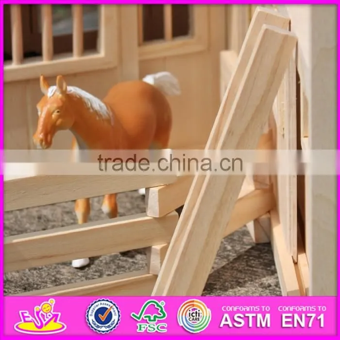 Hot sale children miniature toys wooden toy barn top fashion kids wooden toy barn W06A166-S