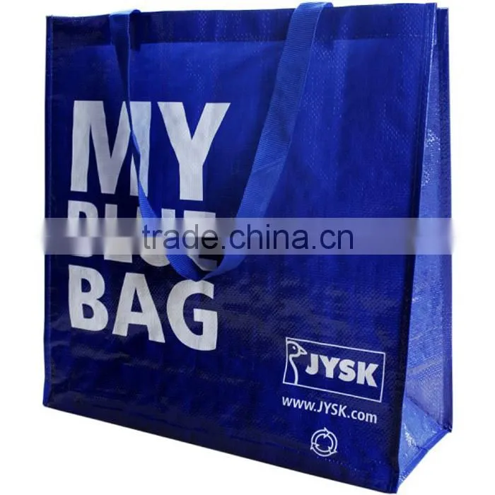 2015 recycled laminated pp woven bag with customized logo