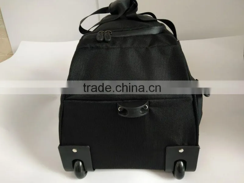 Ployester Nylon Leather Boston Bag with Wheel