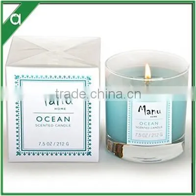 customized scented candle in glass jar
