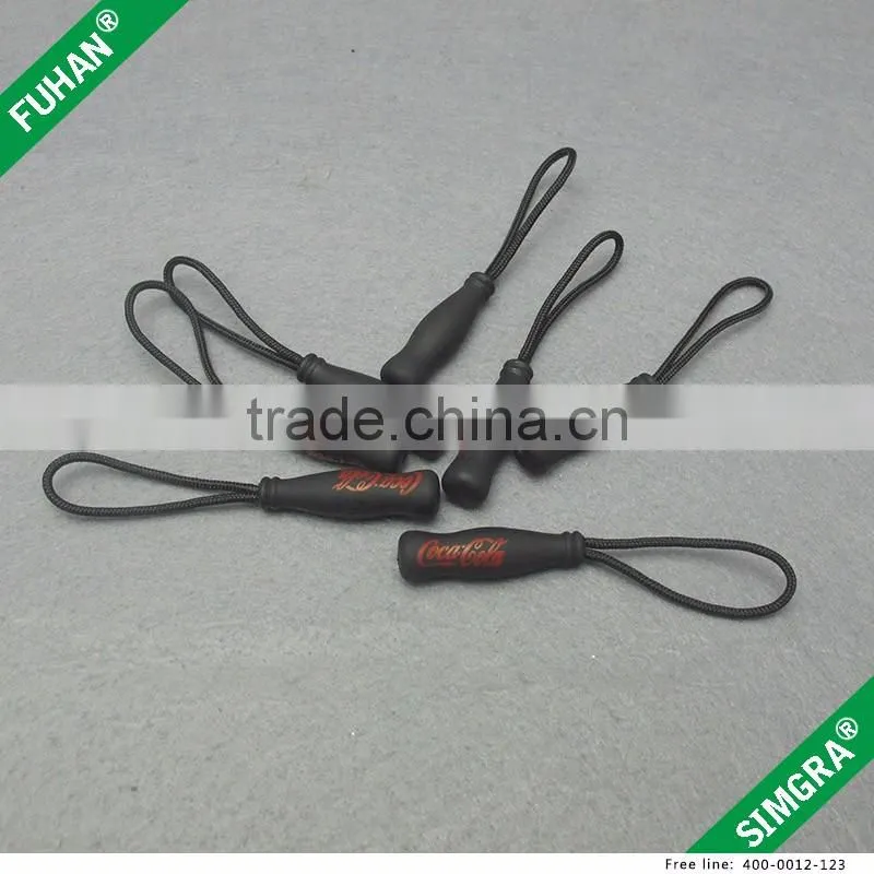 Popular Shape Brand Logo Durable PVC Zipper Sliders for Apparel