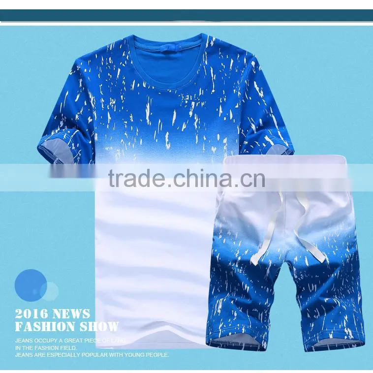 custom 100% polyester digital printing colorful 2 piece latest design leisure men suit