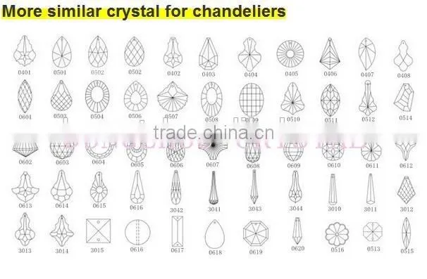 transparent color crystal chandelier parts for home decoration