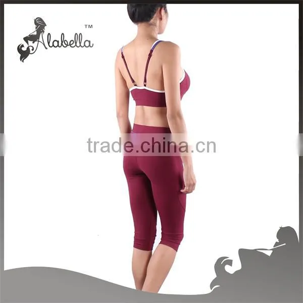 Sports bra and leggings Hot sexy yoga clothing with nylon fabric gym wear for women