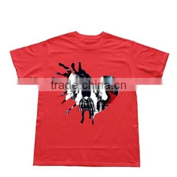 China Wholesale 100% Cotton Fabric Short Tees Custom Print Fit t Shirt O Neck