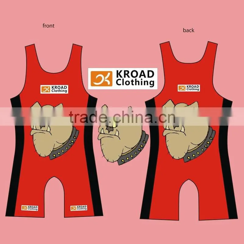 Sublimated custom-made wrestling singlets