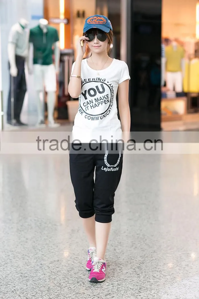 Womens Causal High Quality Summer Short Pants Printed Yoga Pants 2015