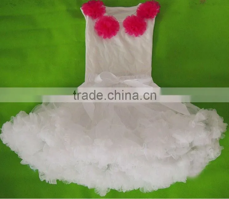 Yiwu Factory Direct Sales white pettiskirt white top with flowers for kids
