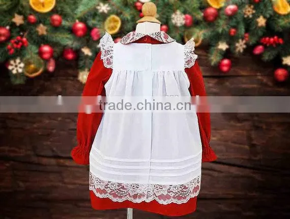 White Pinafore Classic Red Christmas Children Clothing Sets 3 Year Old Girl Dress