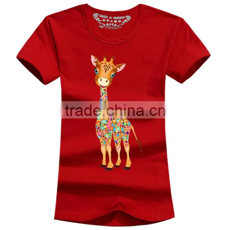 Wholesale Cheap Red Colour Print Couple T- Shirt