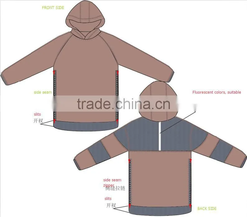 Latest factory design 2015 seamless sports running hoddies