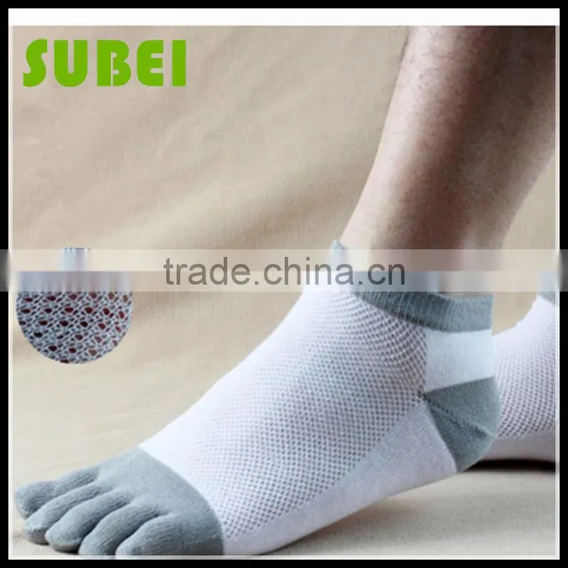 Men summer thin mesh model for five fingers socks,pure cotton short tube socks