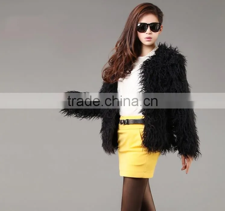 Autumn and winter fake fur coat long sleeves Europe and the United States