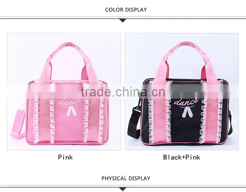 Children Kids Ballet Sling Bag Pink Girls Ballet Handbag Dual-Use Dance Shoes Bag