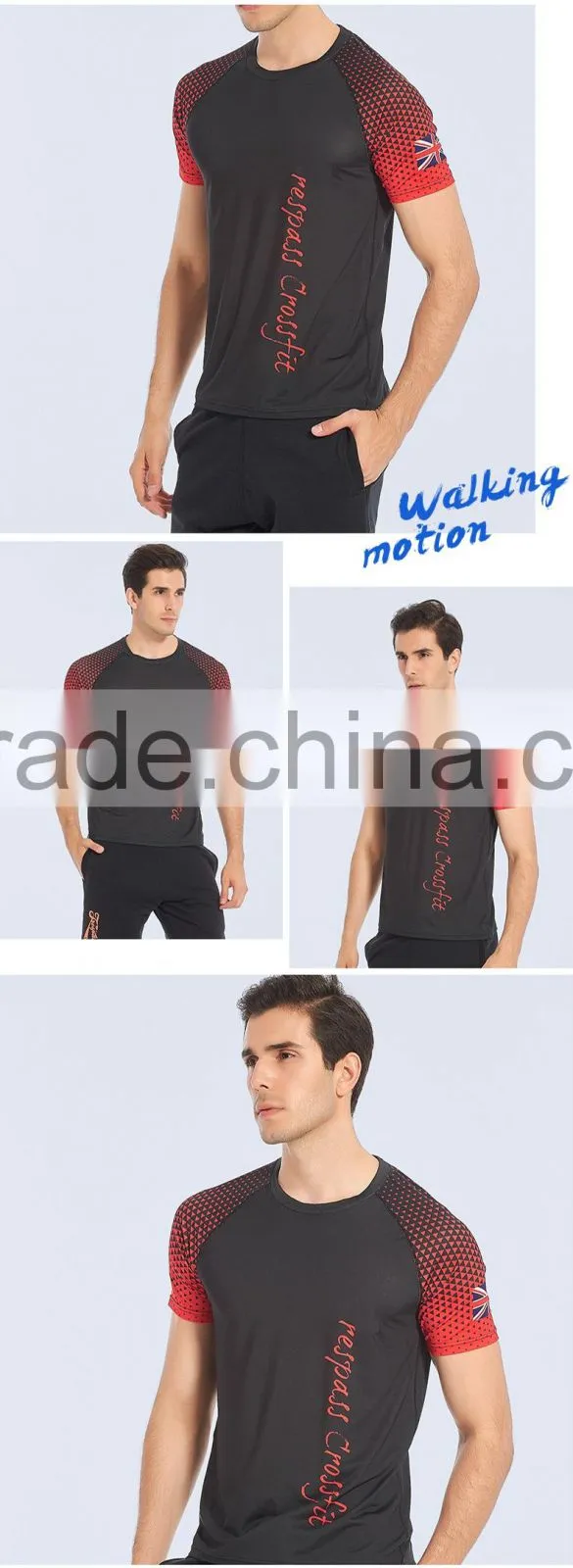 BSCI Men's Antibacterial A21 Sublimation Printing t shirt cooler fabric 88% Polyester 12% Spandex Wholesale t shirts
