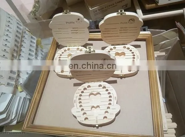 2017 Pure natural wood girls and boys baby teeth box