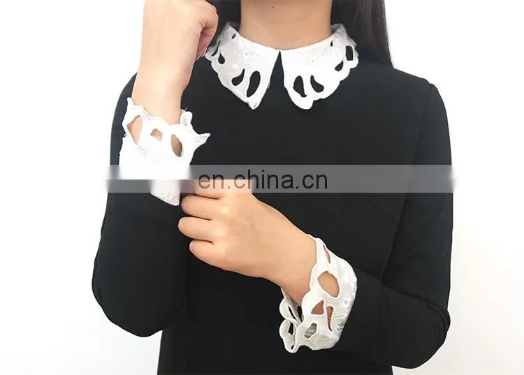 China Alibaba Wholesale OEM Washable Long Sleeve hollow lapel black dress