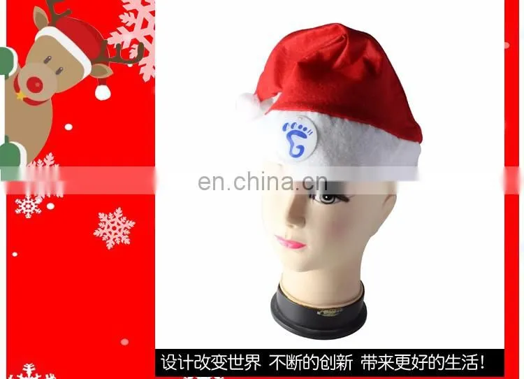 Best seller led lighted glow hat Christmas hat for promotion Flashing Santa Cluas Hat