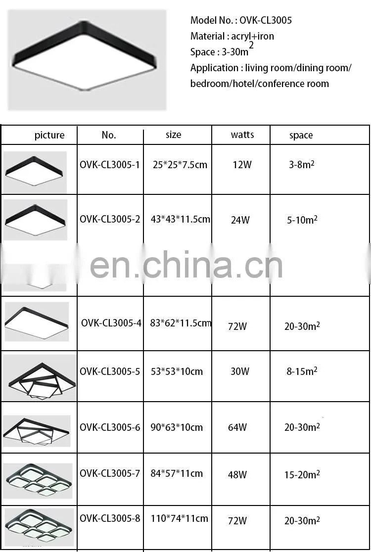 modern minimalist living room LED ceiling lamps indoor rectangular bedroom ceiling pendant light