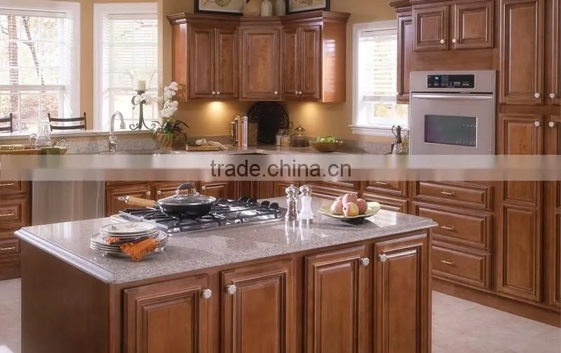 Luxury classic modular solid wood kitchen cabinet designs