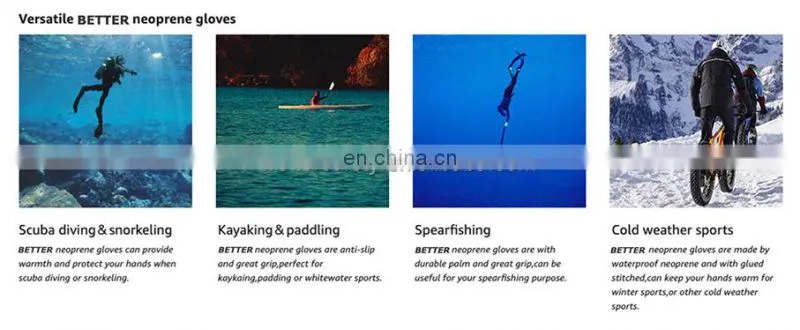 Wholesale Waterproof Gray neoprene fabric with touchscreen fingers outdoor sport diving protective glove