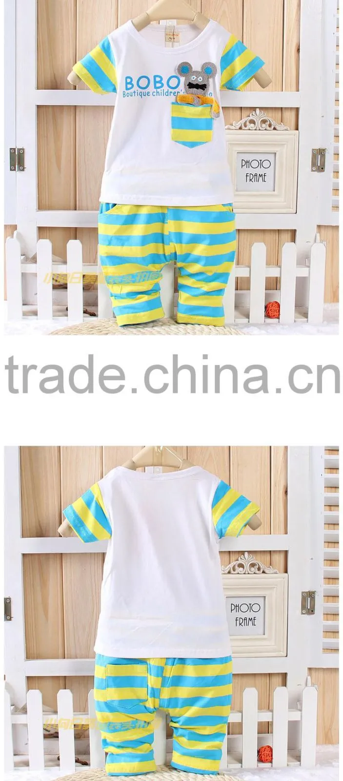 2015 summer shorts leisure suit cute baby wear t shirt and pant alibaba China Supplier
