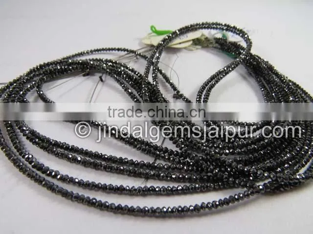 Top Grade AAA Quality Black Diamond faceted Roundelle Beads 2 To 2.5 MM