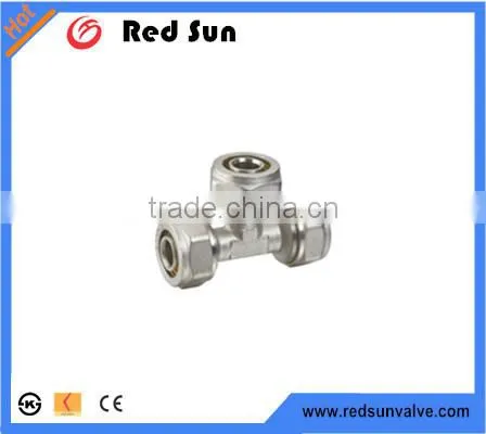 HR7180 factory manufacture forged brass water tee al-pex pipe plumbing fittings