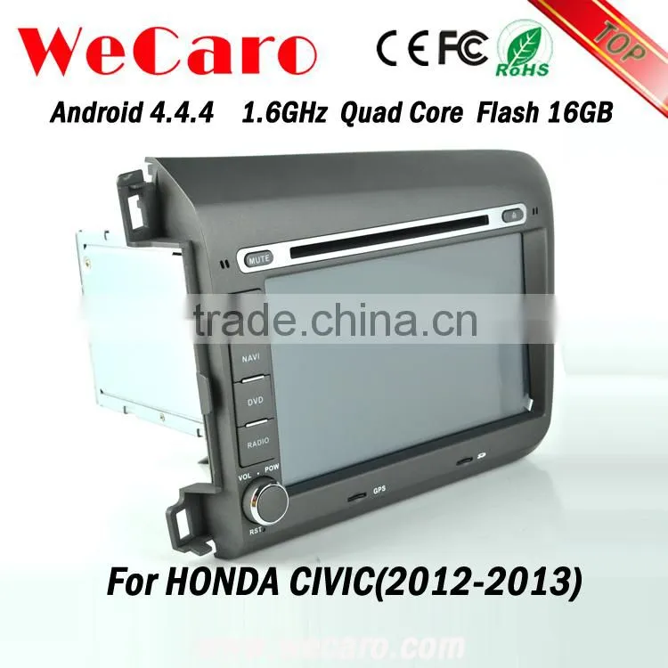 Wecaro android 4.4.4 car multimedia system for honda civic BT gps 3g wifi TV 2012 2013