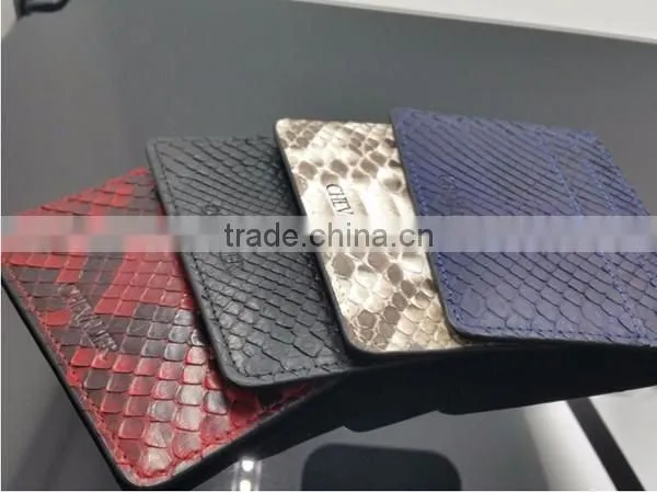 2016 New Custom Luxury Python Skin Wallet Men's Card Holder Genuine Leather Wallet Water Proof