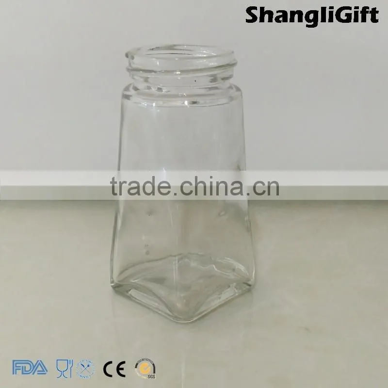 Square Pepper Shakers 80ml With Silver Plastic Cap Glass Bottles