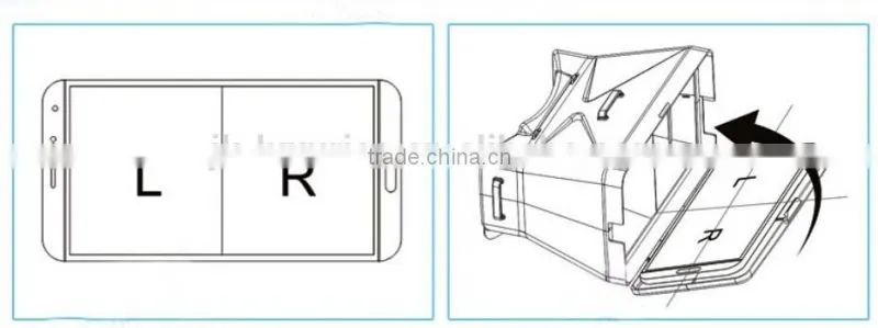 High Quality ABS material Virtual Reality VR Mobile Phone 3D Glasses 3D Movies Games With Resin Lens For 3.5 to 5.6" Smartphone