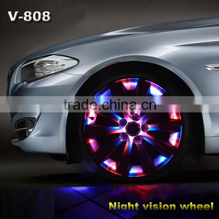 Newest design solar energy 16LEDs wheel light 4 colors car Solar wheel lights