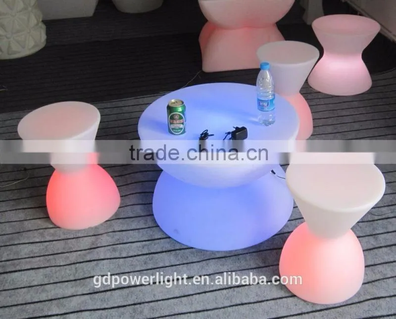 PE Plastic Bar Table with LED lights and remote 6040D